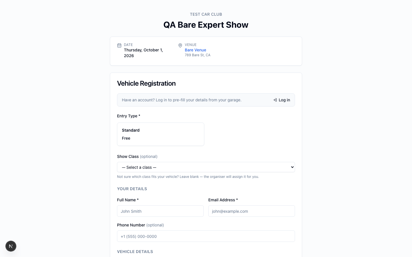 Online Registration Form